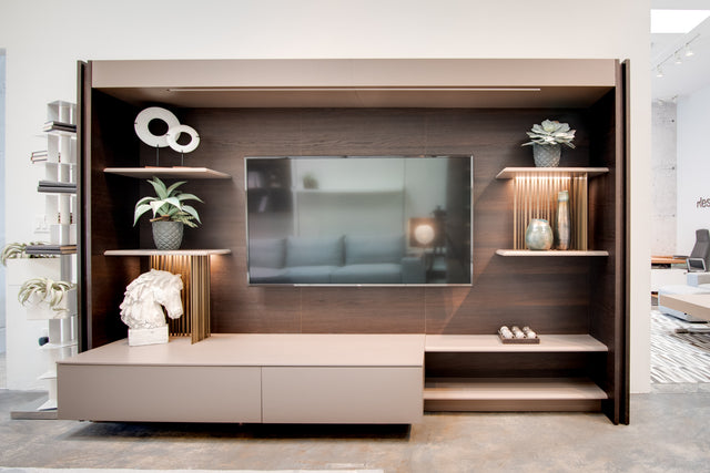 custom entertainment center at our la showroom