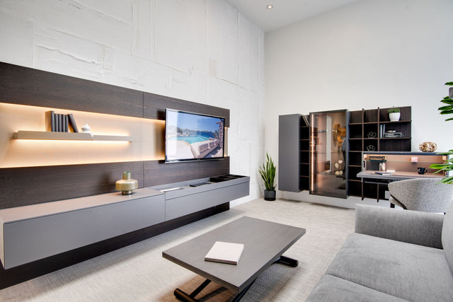 custom entertainment center at our la showroom