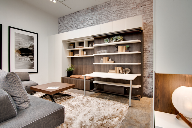 wall bed with desk at our la showroom