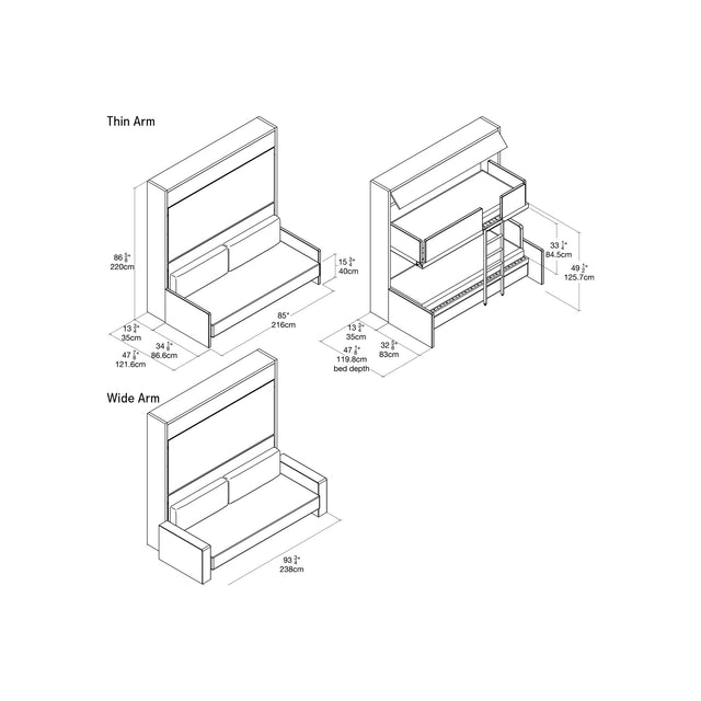 Kali Duo Sofa Product Dimensions