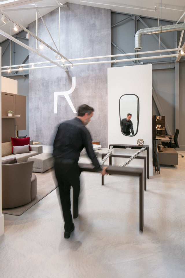 expandable dining table at our san francisco showroom 