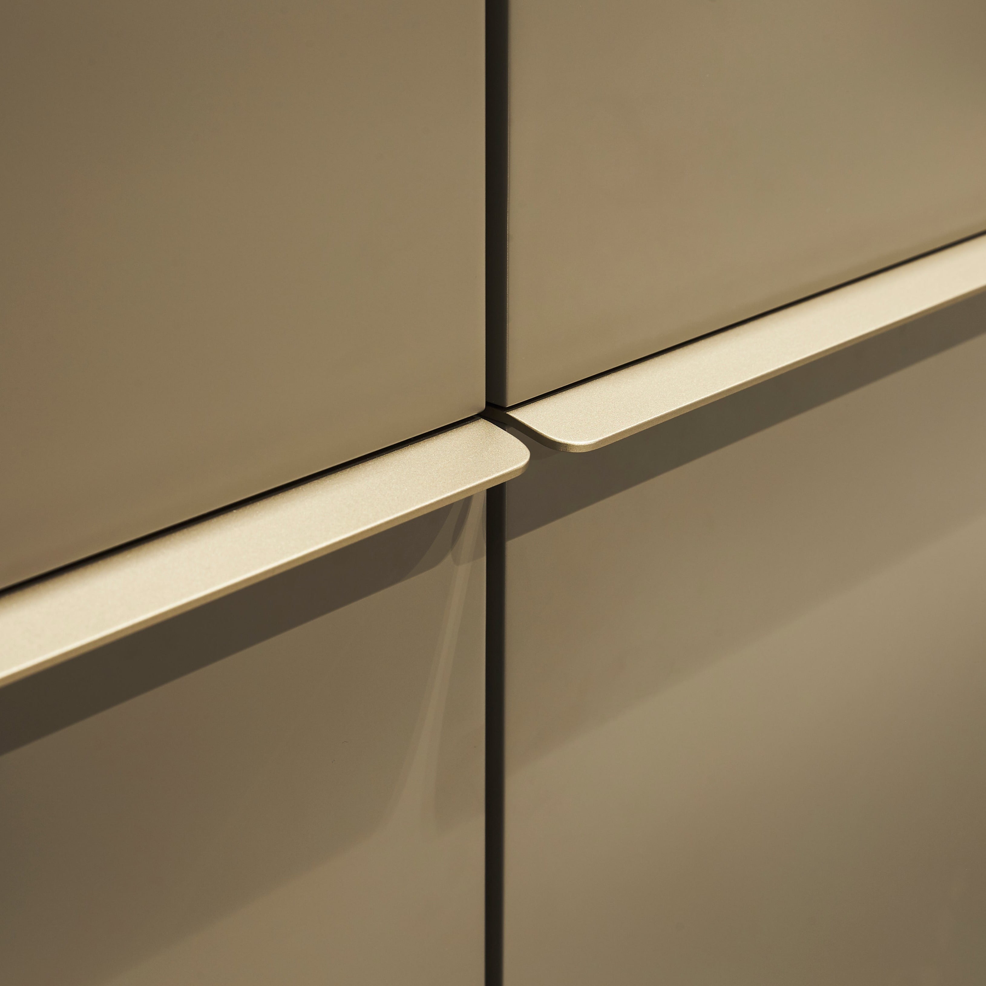 Close-up of exclusive handle detail on custom entryway cabinet – space saving furniture by Resource Furniture.