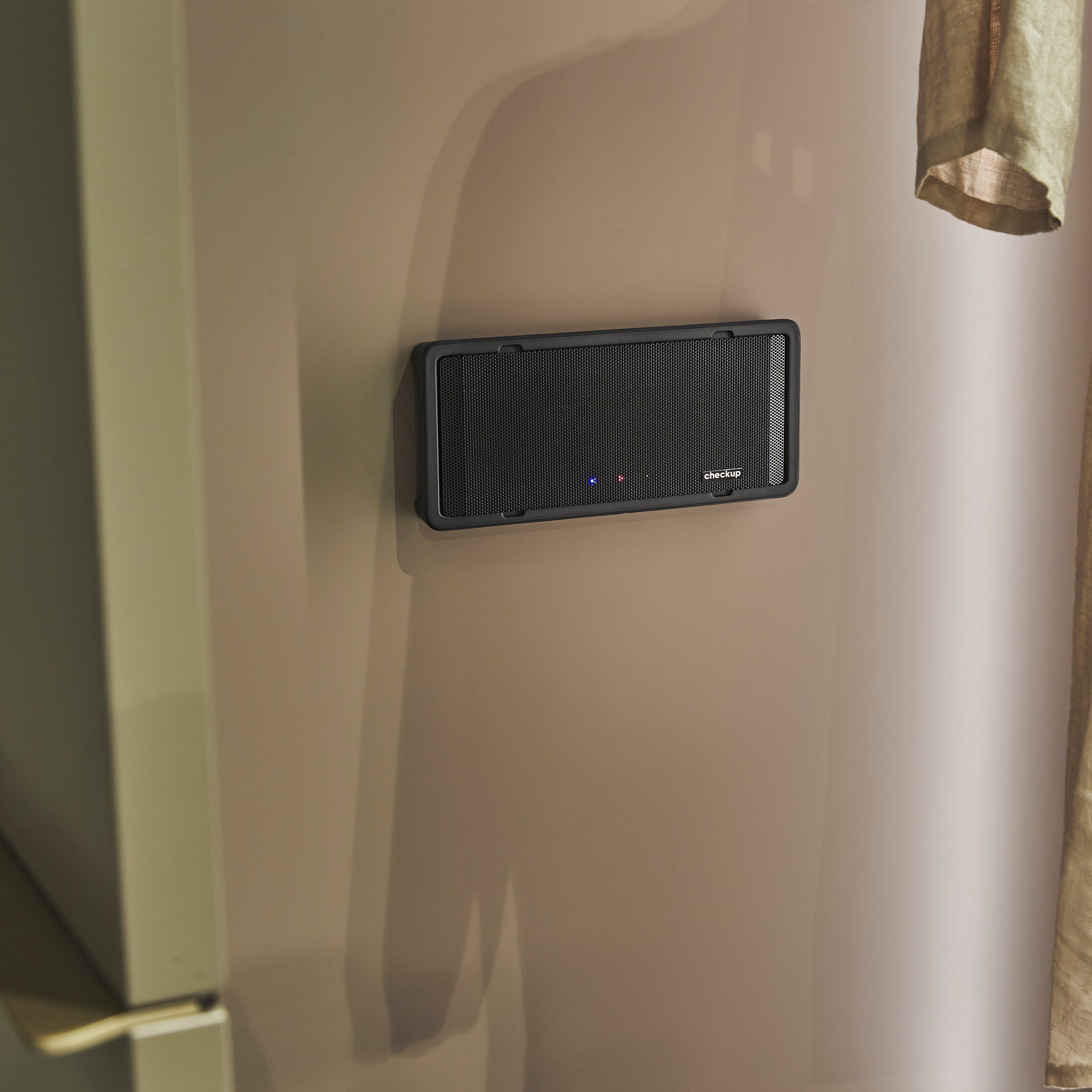 Detail view of integrated air purifier inside custom entryway cabinet – space saving furniture by Resource Furniture.