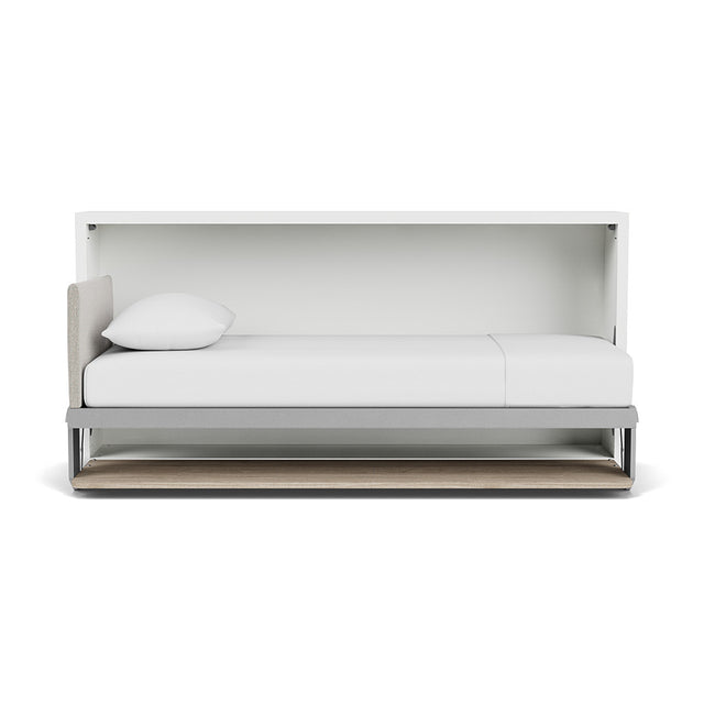 Kali Desk Murphy bed open and ready for use, showcasing a compact space saving furniture design with modern appeal.