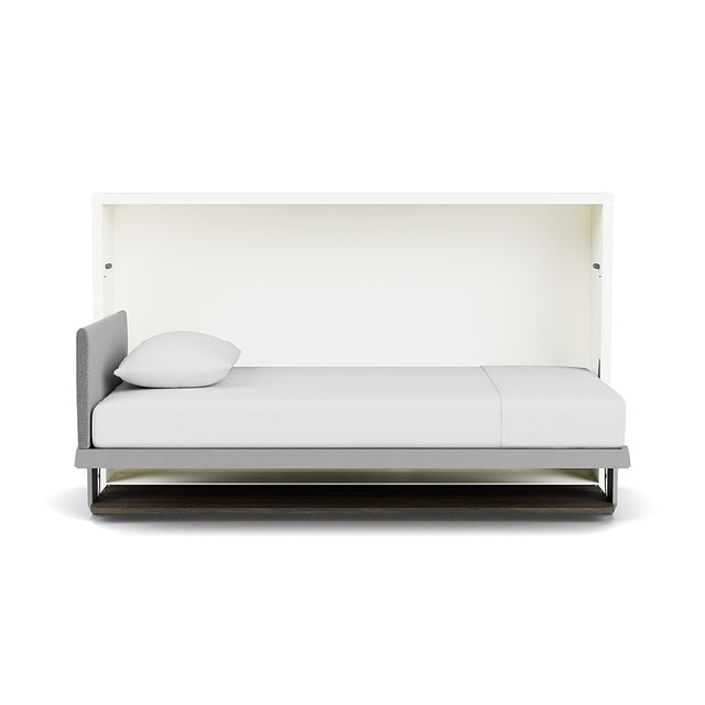 Kali Desk Murphy bed shown in the open position with integrated desk, ideal for compact living and multifunctional use.