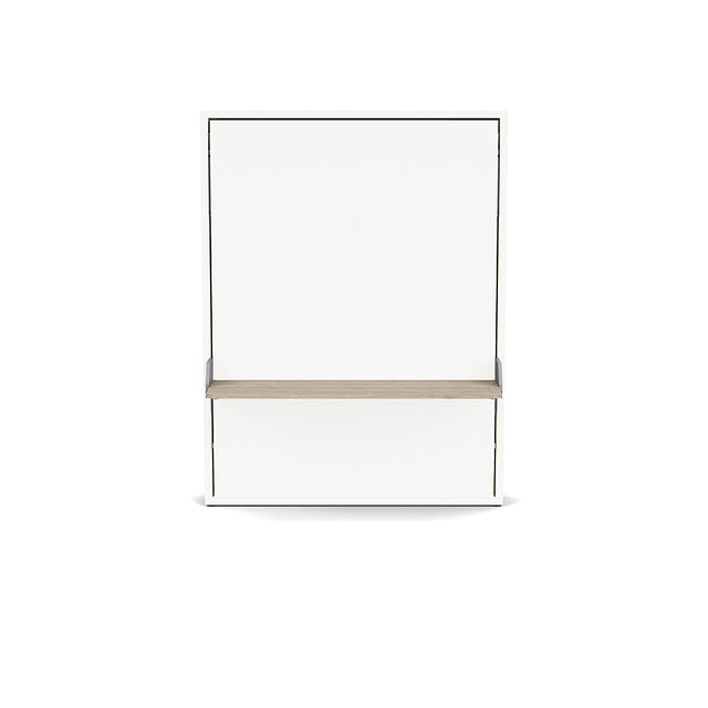 Penelope Desk queen Murphy bed with integrated shelf in closed position – modern space-saving furniture in white finish