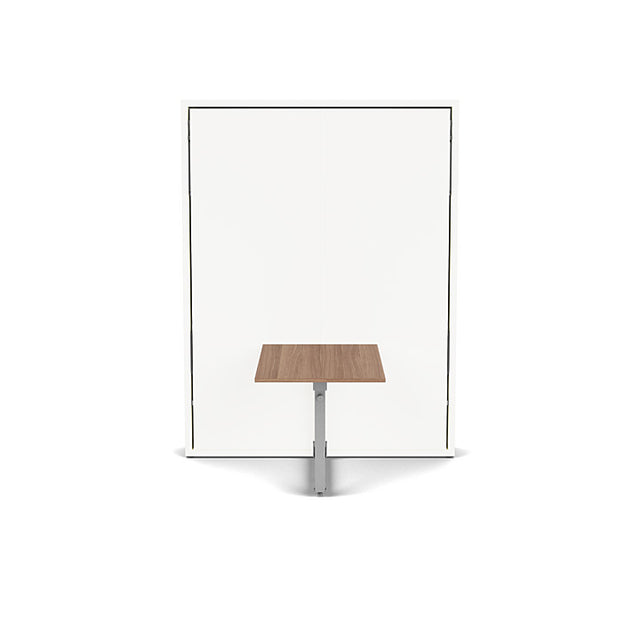 Penelope Dining Queen Murphy Bed with integrated dining table in upright position, ideal multifunctional furniture for small spaces
