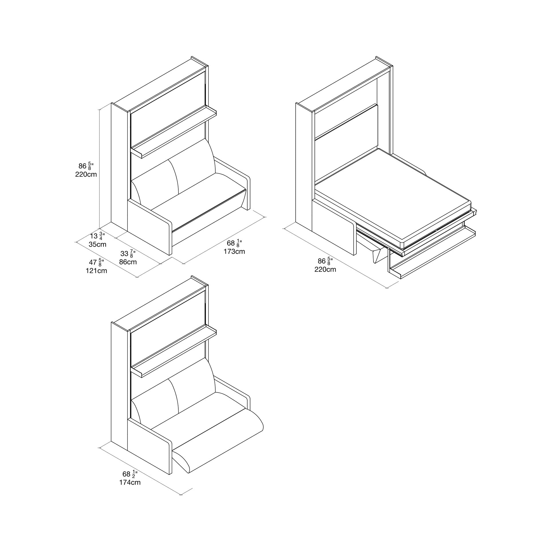 Ito queen wall bed dimensions