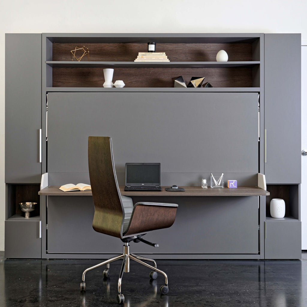 Circe Desk Queen Wall Bed | Horizontal Open with Desk