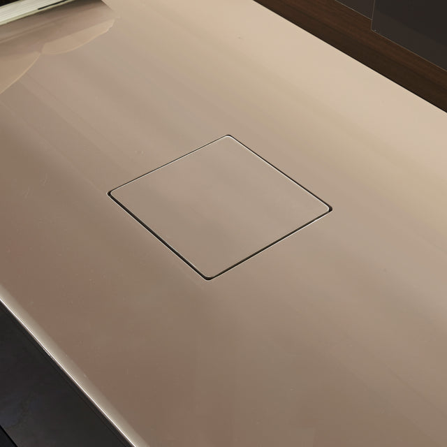 Custom cabinetry units surface detail with concealed compartment — sleek modern wall-mounted furniture by Resource Furniture.