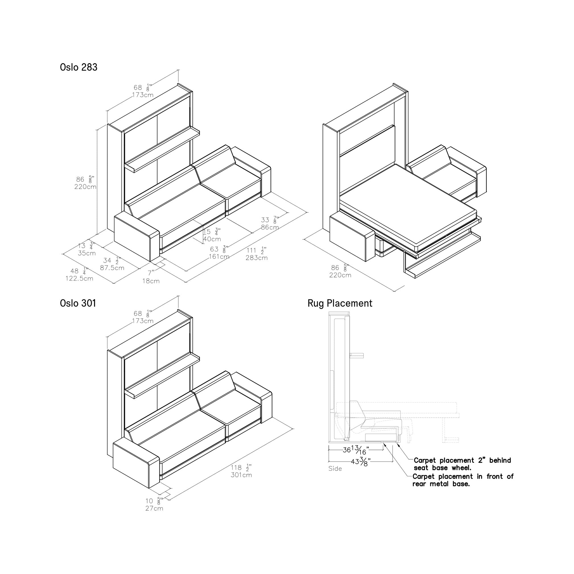 Oslo Sectional Product Dimensions