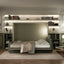 Atena Horizontal Sofa Wall Bed fully open at night, revealing the bed in a modern guest-ready living space.