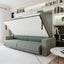 Atena Horizontal Sofa Wall Bed opening from sofa to bed in a multifunctional living room.
