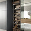Open custom entryway cabinet with shoe storage shelves and integrated lighting – space saving furniture by Resource Furniture.