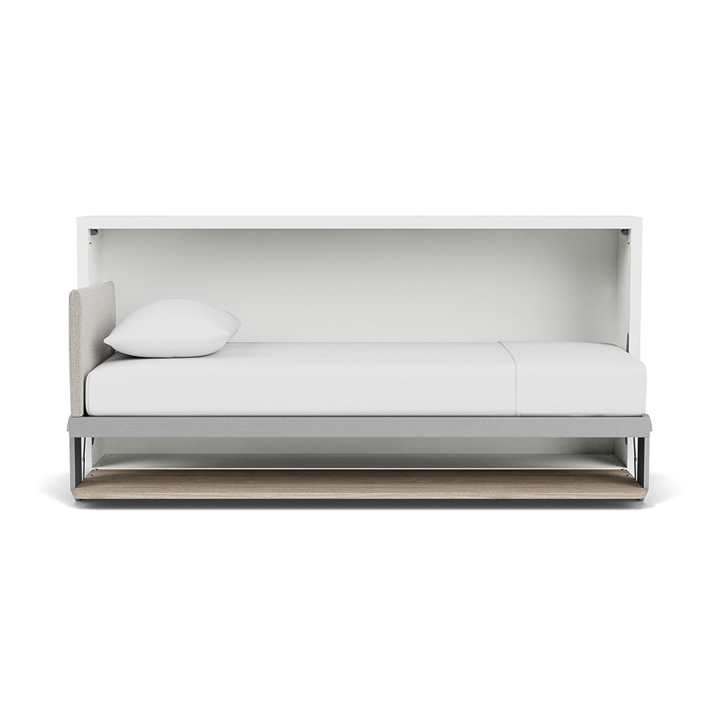 Kali Desk Murphy bed open and ready for use, showcasing a compact space saving furniture design with modern appeal.