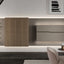 Maxi Bar closed as a sleek wall-mounted cabinet integrated into a modern living room storage system.