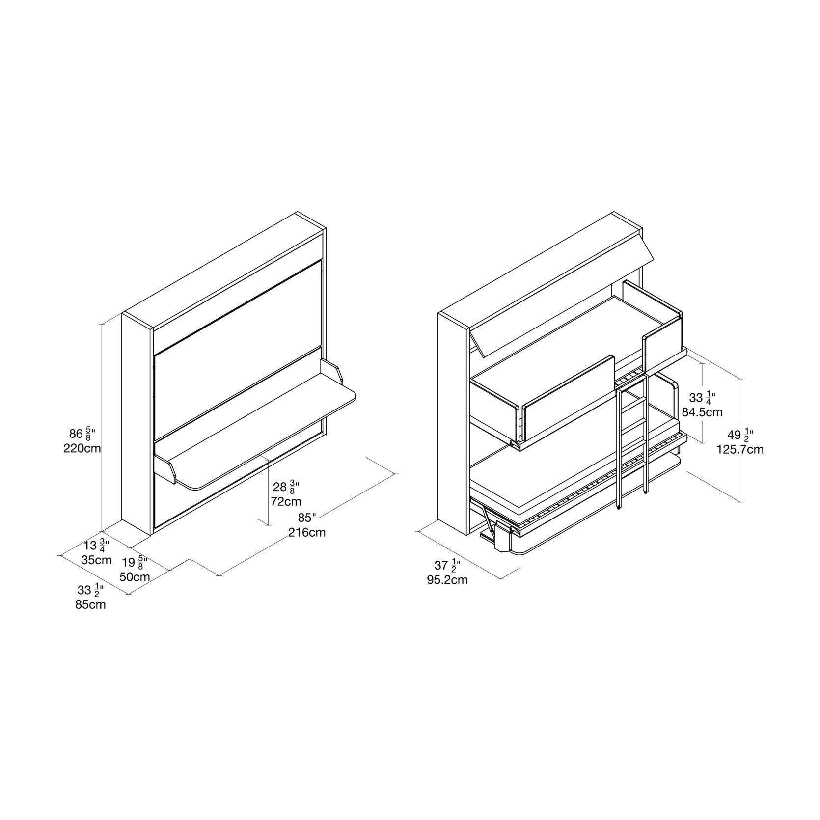 Kali Duo Desk Product Dimensions