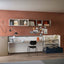 Cabrio Murphy bed with integrated desk closed, ideal for space saving furniture in modern home office.