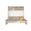 Front view of Circe Sofa horizontal queen wall bed in closed position with built-in couch – Murphy bed with couch and shelving, perfect for space saving furniture needs