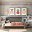 Kali Sofa wall bed in open position with twin mattress and side bookshelves, ideal for small space living and multifunctional furniture needs.