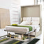 Nuovoliola queen wall bed fully extended into sleeping position with integrated shelf and modern cushioning; ideal space-saving furniture for small homes.