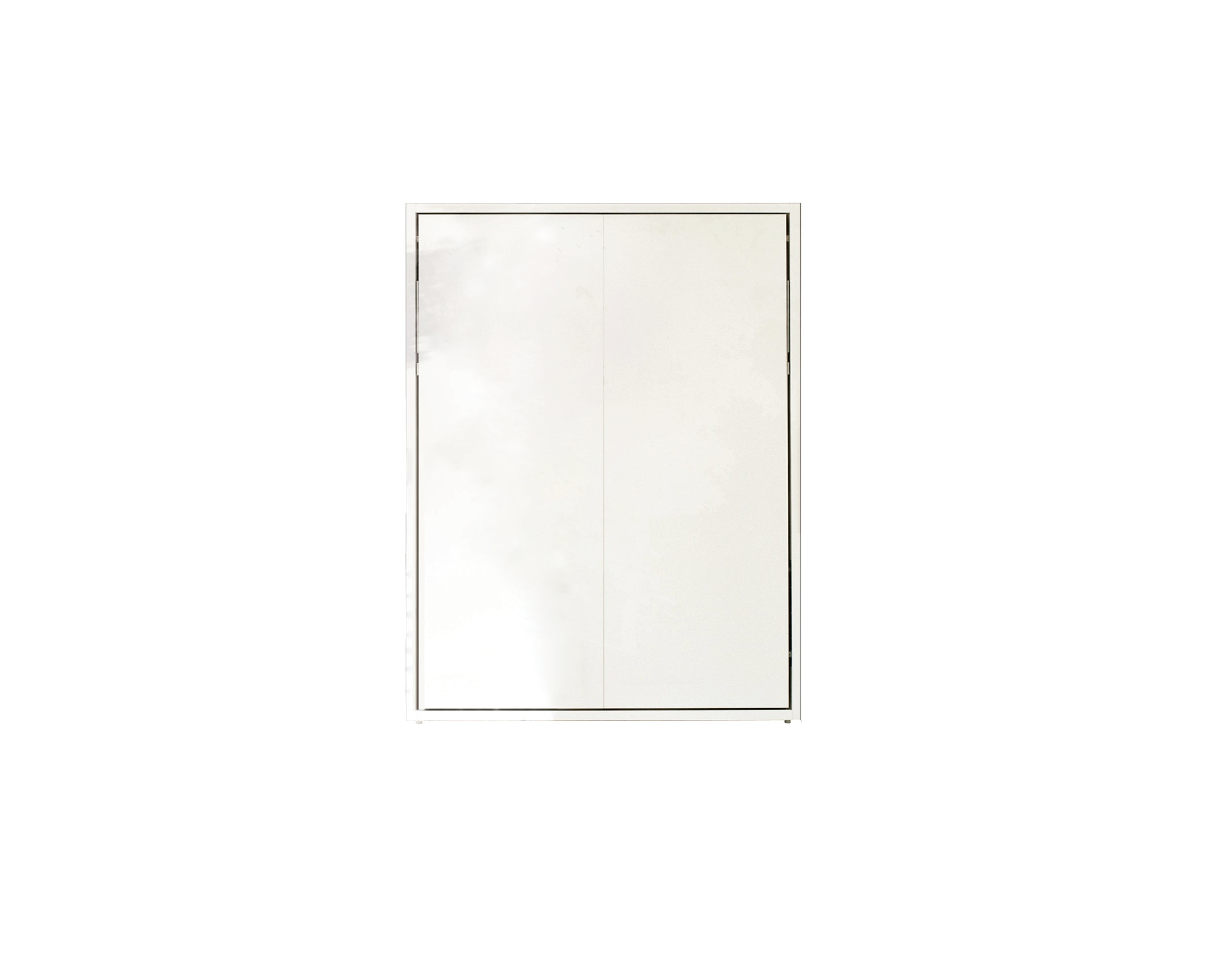 Front view of the Penelope Queen wall bed in a closed position, featuring a minimalist white panel design.