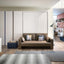 Penelope Sofa closed wall bed with sleek brown 2-seat sofa in a modern small space interior – multifunctional furniture by Resource Furniture.