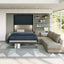 Tango Sectional wall bed in open position with queen-size bed extended, modular sofa, and modern shelving.